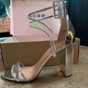 Silver Ankle Heels